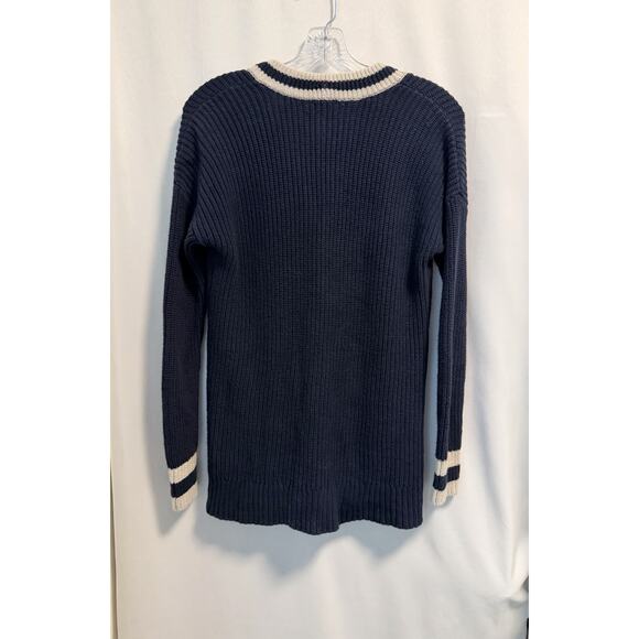 Abercrombie & Fitch | Women’s Cardigan Knit Sweater V-Neck Button Navy- Small - Picture 4 of 6